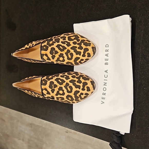 💕VERONICA BEARD💕 Griffin Leopard Canvas Loafer 8.5 New In Box - Picture 9 of 16